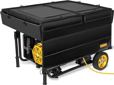 IGAN Generator Tent Running Cover, Ultra Heavy Duty Tarpaulin Enclosure, Portable All- Weather Generator Rain Shelter for most 3500w- 12000w Generators, Black