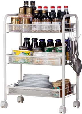 3 Tier Mesh Kitchen Trolley - Appears New