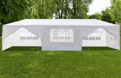 Outdoor Canopy Party Tent White Pavilion 8 Removable Walls 10' x 30' - Appears New  