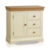 Country Cottage Natural Oak and Painted Storage Cabinet