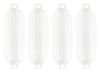 Ribbed 8.5" x 27" Boat Fenders Vinyl Bumper Dock Shield Protection White Set of 4
