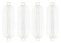 Ribbed 8.5" x 27" Boat Fenders Vinyl Bumper Dock Shield Protection White Set of 4