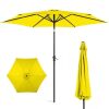Outdoor Steel Market Patio Umbrella Decoration w/ Tilt, Crank Lift - 10ft 