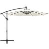 Solar LED Offset Hanging Patio Umbrella w/ Crank Tilt Adjustment - 10ft 