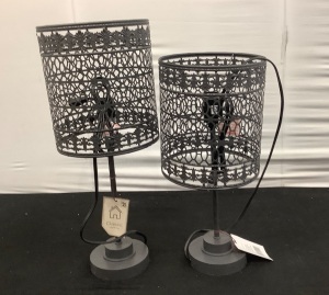 Lot of (2) Metal Shade Table Lamps