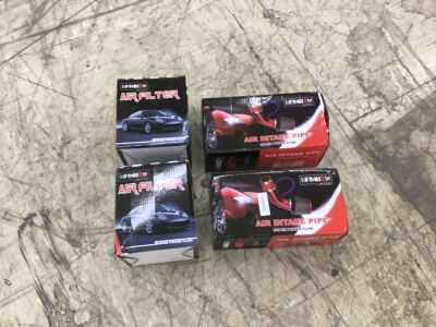 Lot of (2) Air Filters & (2) Air Intake Pipes 
