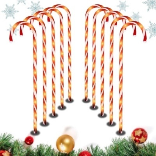 Set of (10)&nbsp;28" Christmas Candy Cane Pathway Lights