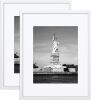 ENJOYBASICS 16x20 Picture Frame, Display Poster 11x14 with Mat or 16 x 20 Without Mat, Wall Gallery Photo Frames, White, 2 Pack 