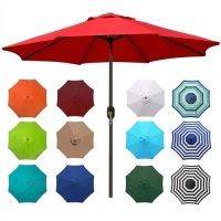 Blissun 9ft Patio Umbrella, Manual Push Button Tilt and Crank - Appears New&nbsp;