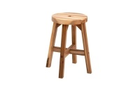 Beefurni Round Top Acacia Wood Stool Natural Color - Appears New&nbsp;