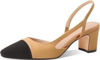 MIRAAZZURRA Women Chunky Heel&nbsp;Sling Back Pumps, Size 7.5