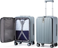 Hanke Carry On Luggage, Suitcase with Wheels & Front Opening, 20in Spinner Luggage Built in TSA Aluminum Frame PC Hardside Rolling Suitcases Travel Bag - Grey