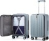 Hanke Carry On Luggage, Suitcase with Wheels & Front Opening, 20in Spinner Luggage Built in TSA Aluminum Frame PC Hardside Rolling Suitcases Travel Bag - Grey