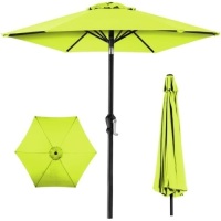 Outdoor Steel Market Patio Umbrella Decoration w/ Tilt, Crank Lift - 10ft