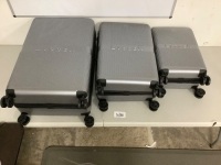 Luggex Set of 3 Gray Suitcases