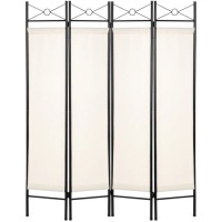 4-Panel Folding Privacy Screen Room Divider Decoration Accent, 6ft 