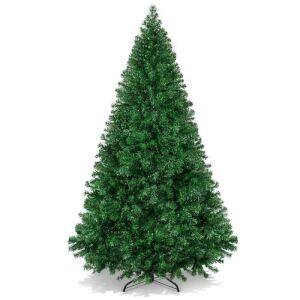 Premium Artificial Pine Christmas Tree w/ 1,000 Tips, Foldable Metal Base 