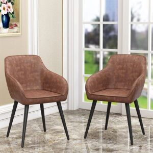 Set of 2 Faux Leather Accent Chairs