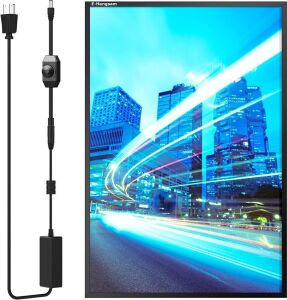 E-Hangsam 24x36 Inch LED Poster Frame with Dimmer On/Off Switch, Sleek Black Snap Open Design, Wall-Mounted 