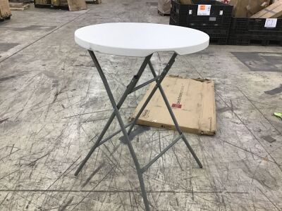 Bar Height Folding Table Indoor Outdoor Accessory w/ Thick Table Top - 32in 