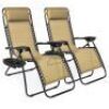 Set of 2 Adjustable Zero Gravity Patio Chair Recliners w/ Cup Holders&nbsp;