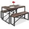 3-Piece Bench Style Dining Furniture Set w/ 2 Benches, Table - 45.5in&nbsp;