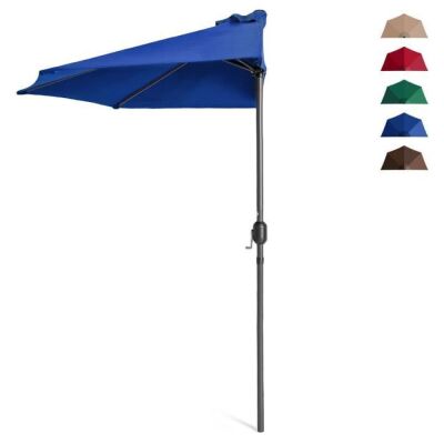 Half Patio Umbrella w/ 5 Ribs, Crank - 9ft 