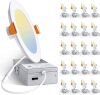 Amico 20 Pack 6 Inch 5CCT Ultra-Thin LED Recessed Ceiling Light with Junction Box, 2700K/3000K/3500K/4000K/5000K Selectable, 12W Eqv 110W, Dimmable Can-Killer Downlight, 1050LM Wafer Lighting - ETL 