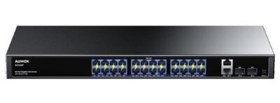 Aumox 28 Port Gigabit Switch with 24 Port PoE 