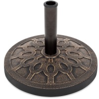 Round Patio Umbrella Base Stand w/ Rustic Finish