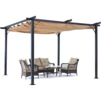 ABCCANOPY 10x10 Outdoor Retractable Shade Patio Gazebo Pergola, Beige