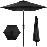 Outdoor Steel Market Patio Umbrella Decoration w/ Tilt, Crank Lift - 10ft 