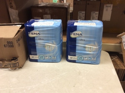 Lot of (2) TENA Ultra Absorbent Incontinence Briefs, Large, 40 ct - New