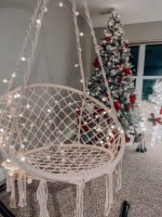 Hanging Hammock Chair with 39 Feet Long LED Lights