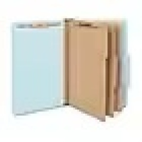 Staples® Recycled Pressboard Classification Folder, 3-Dividers, 3 1/2" Expansion, Letter Size, Blue, 20/Box