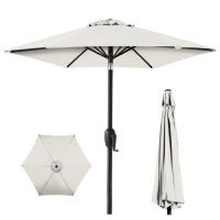Outdoor Market Patio Umbrella w/ Push Button Tilt, Crank Lift - 7.5ft