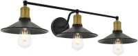 Lot of (5) Vintage Industrial 3-Light Wall Lamps, Black - New