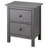 Hemnes 2 Drawer Chest, Dark Gray Stained