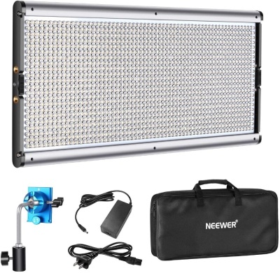 Neewer Dimmable LED Video Light with Metal Frame 1320 LED Beads 3200-5600K, 2829Lux/m, CRI 96+ DC Adapter/Battery Power Options for Studio Portrait Product Video Shooting (Battery Not Included). NEW