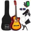 Beginner Acoustic Cutaway Guitar Set w/ Case, Strap, Capo - 38in&nbsp;