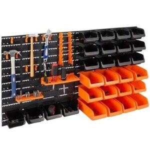 44-Piece Wall Mounted Garage Storage Rack, Tool Organizer - 38x21.25in 