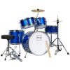 Kids Beginner All Wood Acoustic Drum Kit Starter Set w/ Stool, Drumsticks 