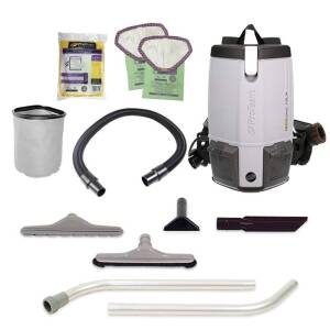 ProTeam Backpack Vacuums, ProVac FS 6 with HEPA Media Filtration and Restaurant Tool Kit, 6 Quart, Corded
