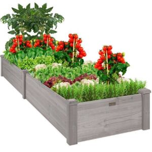 Wooden Raised Garden Bed Planter for Garden, Lawn, Yard - 8x2ft 