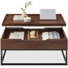 Lift Top Coffee Table w/ Tray Edge Tabletop, Wood-Grain Finish - 44in 