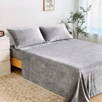NianEr Soft Fur Velour Flannel Bed Sheet Set
