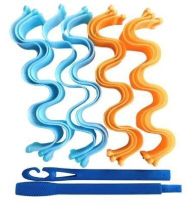 Case of Heatless Hair Curlers with Hooks