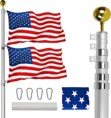 VAIIGO 25FT Telescoping Flag Pole Kit