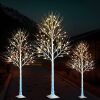 LED Lighted Birch Tree Christmas Decorations, 4/6/8 FT Set of 3 