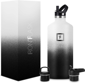 IRON °FLASK Sports Water Bottle - 64 oz, 3 Lids 